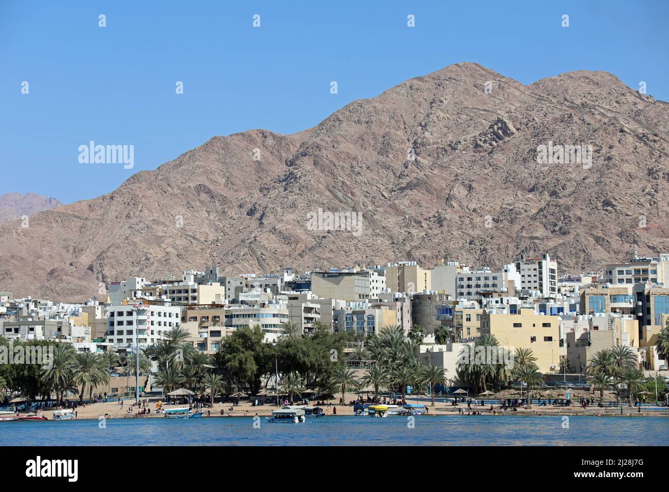 Fronte spiaggia Aqaba Foto Stock