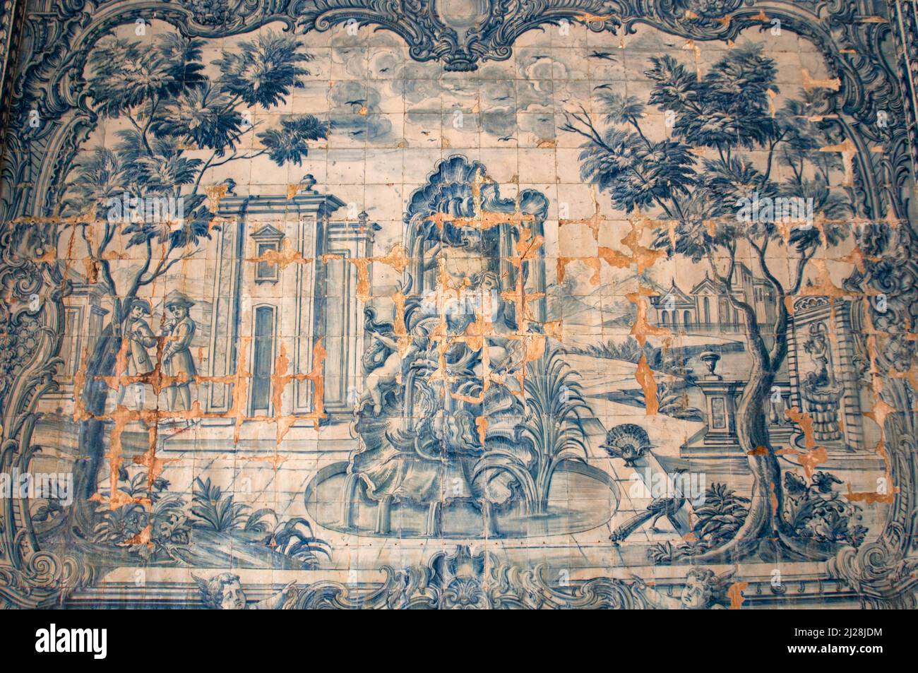 Particolare della bella Azulejo di Palácio Nacional de Sintra (Portogallo) Foto Stock