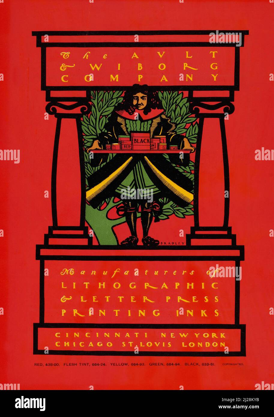 Will Bradley - Ault e Wiborg, ad. 135 (1890-1913) American Art Nouveau - manifesto antico e vintage Foto Stock
