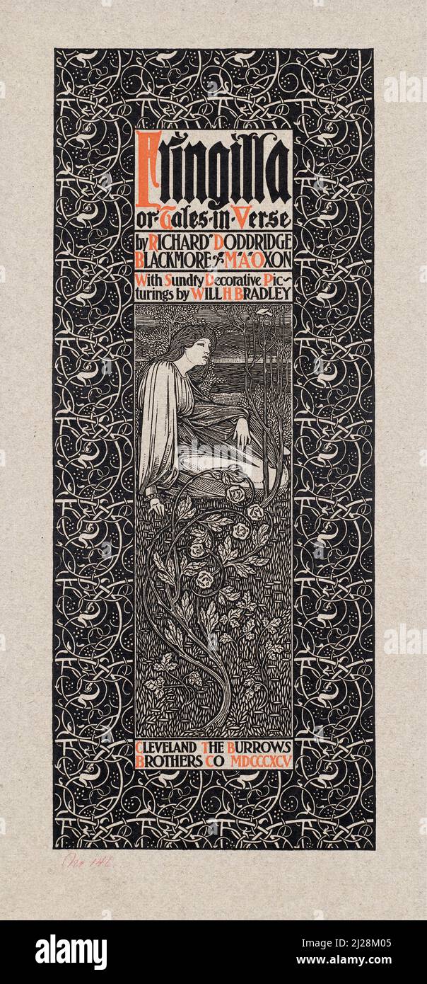 Will Bradley artwork - Fringilla or Tales in verse (1895) American Art Nouveau - Poster vecchio e vintage Foto Stock