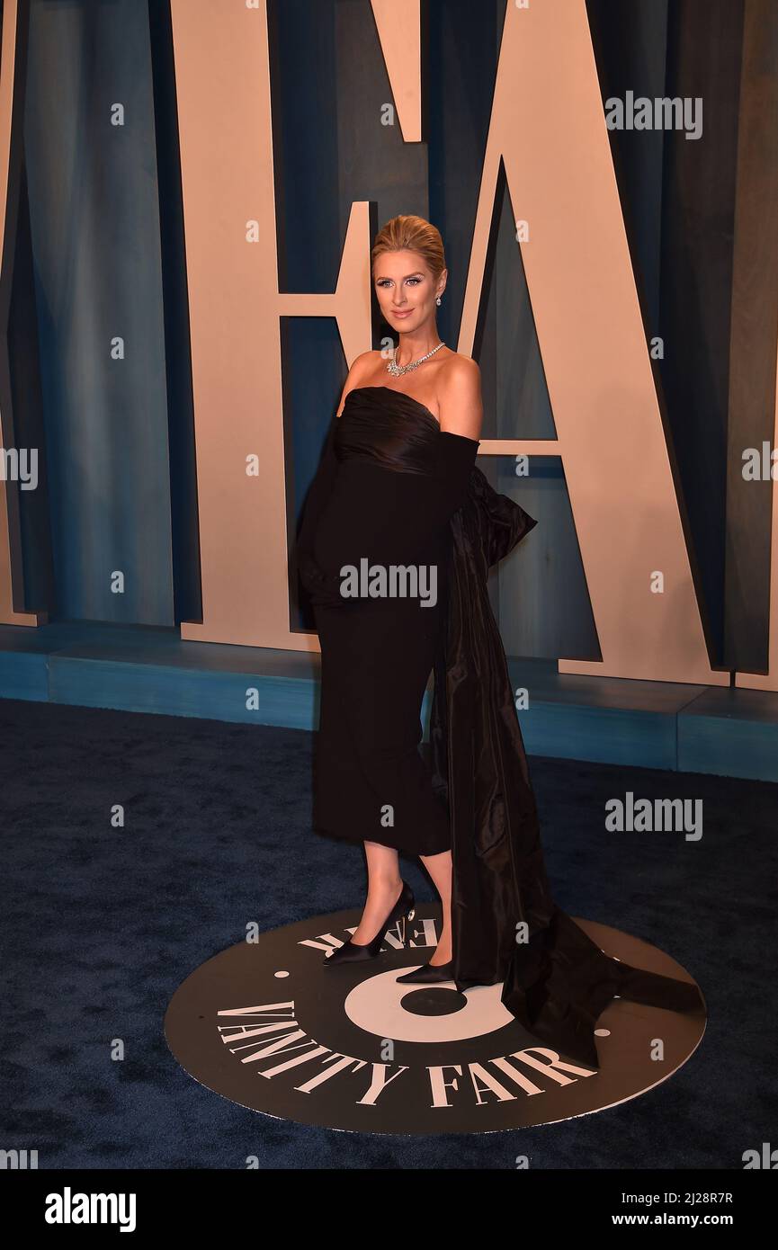 LOS ANGELES, CALIFORNIA - Marzo 27: Nicky Hilton Rothschild Arrivi per il Vanity Fair Oscar Party ospitato da Radhika Jones al Wallenberg C Foto Stock