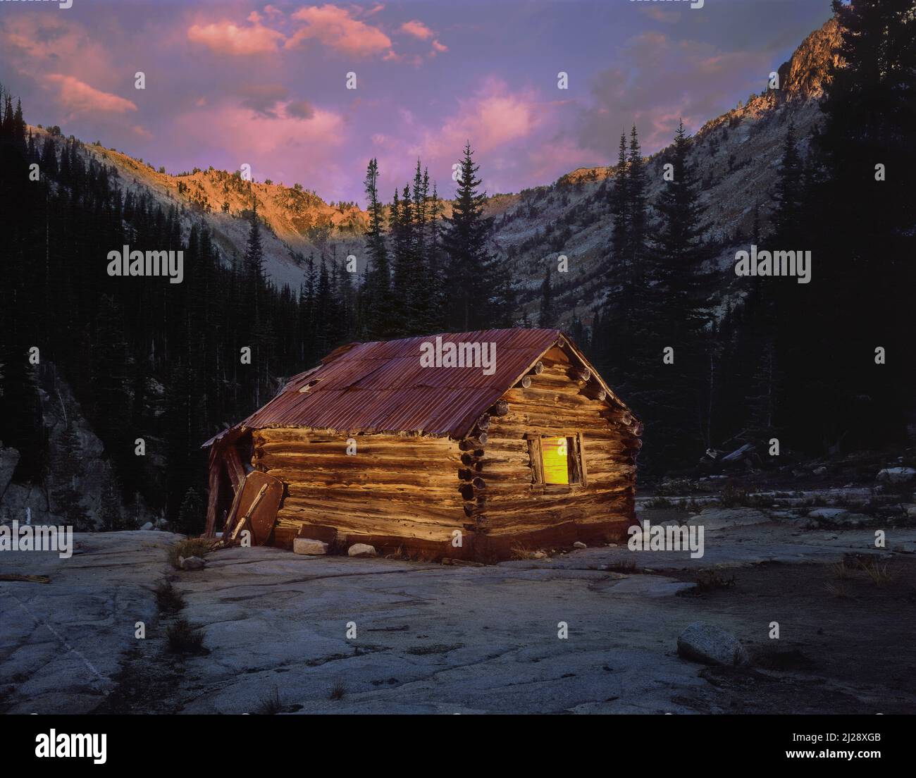 Miner's Cabin, Wallowa Mountains, Oregon Foto Stock