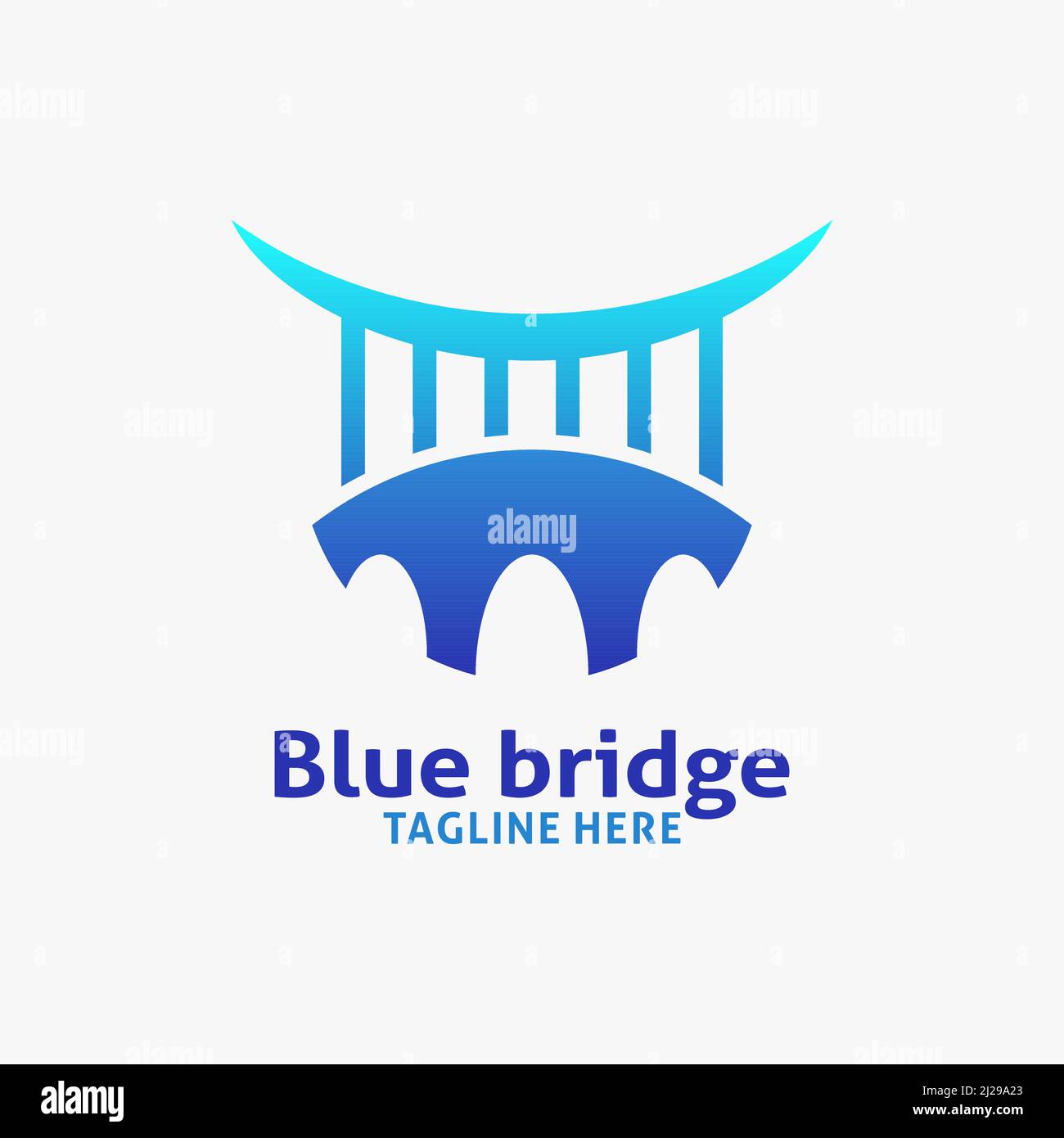 Design ispirato al logo Blue Bridge Illustrazione Vettoriale