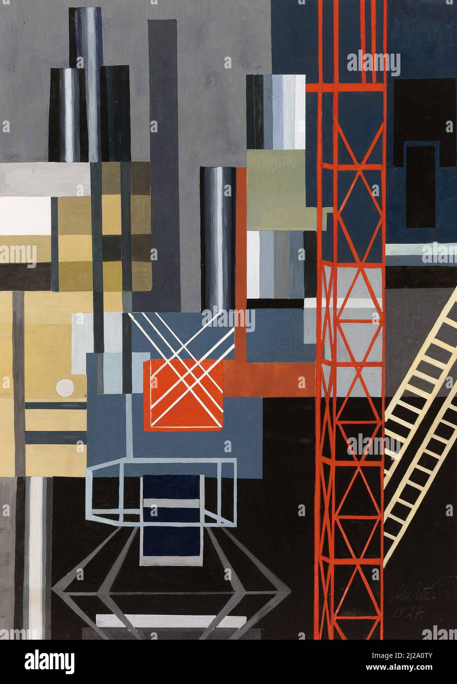 Alexandra Ekster / Aleksandra Ekster Painting - Constructivist Stage Design (1927) Foto Stock