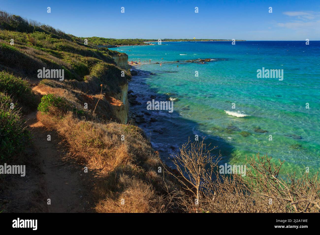 Oasi protetta dei laghi Alimini: La Baia Turca è uno degli ecosistemi più importanti del Salento (Italia). Foto Stock