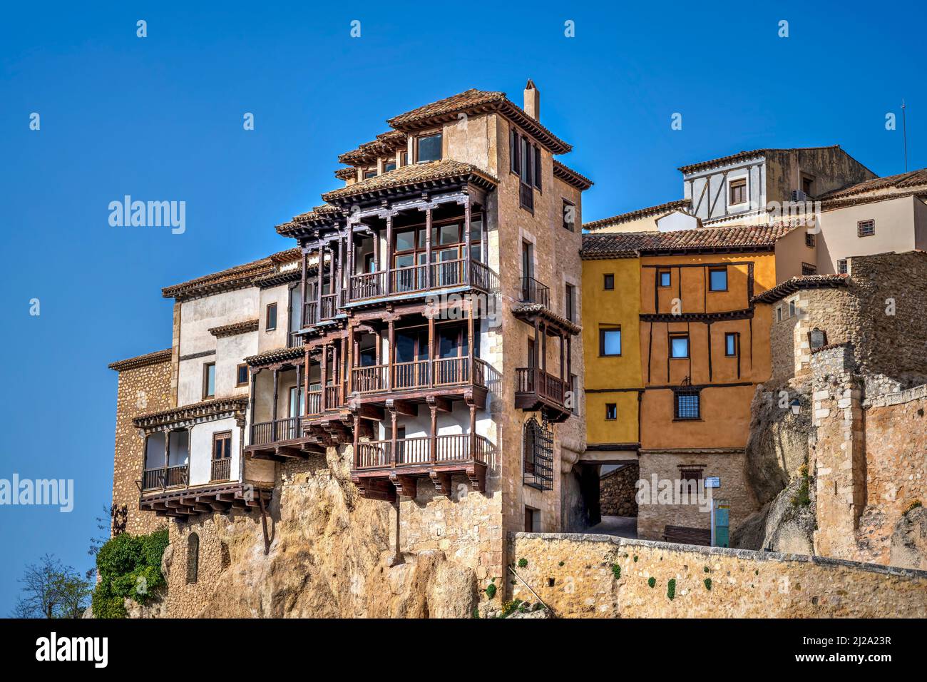 Case pensili (casas colgadas), Cuenca, Castilla-la Mancha, Spagna Foto Stock