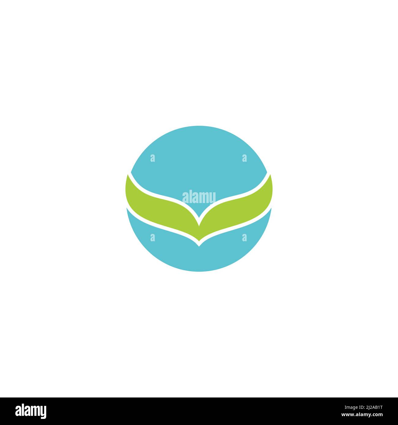 astratto foglia acqua blu terra semplice simbolo naturale vettore logo Illustrazione Vettoriale