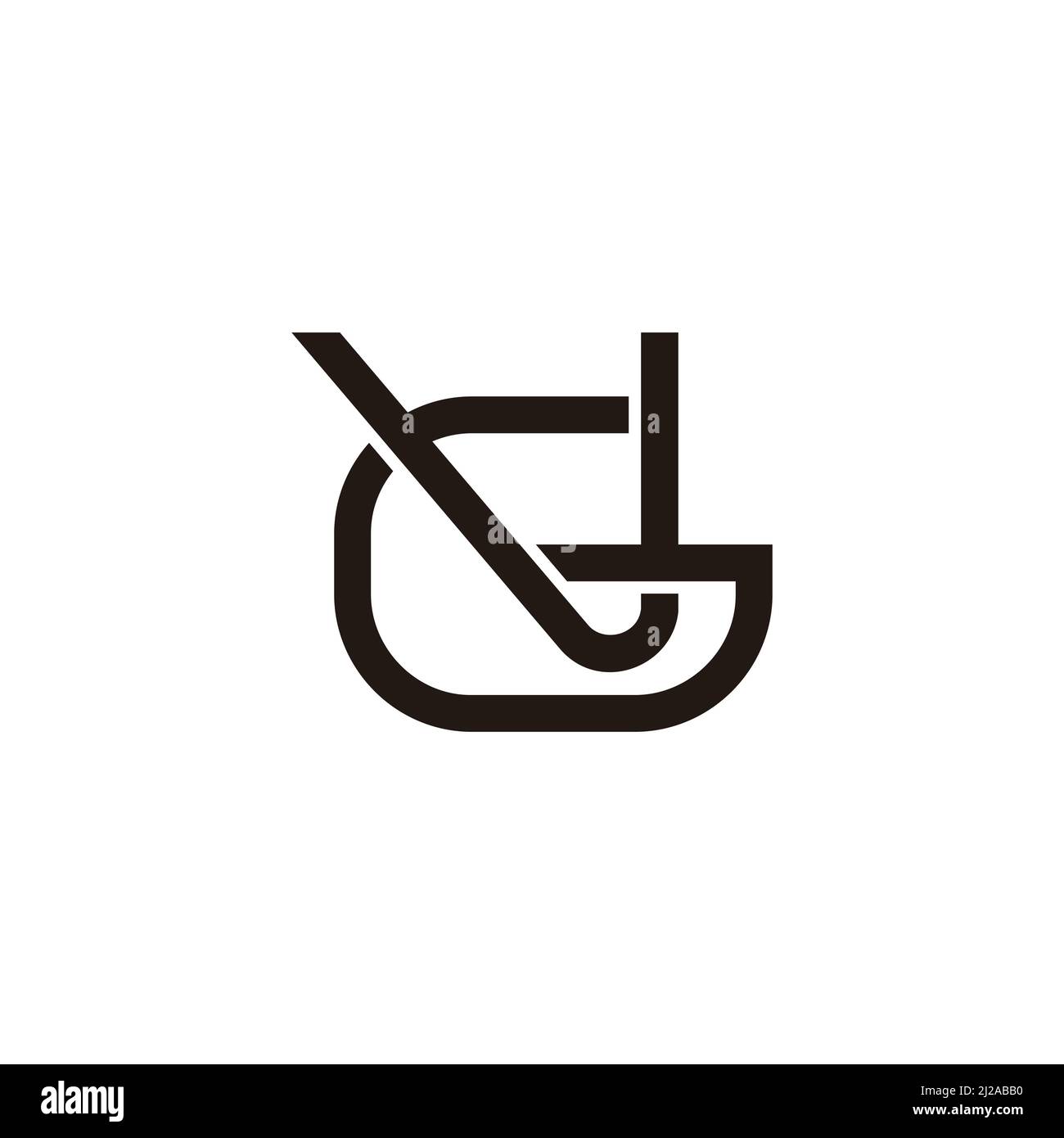 lettera gv semplice geometrico link line vettore logo Illustrazione Vettoriale