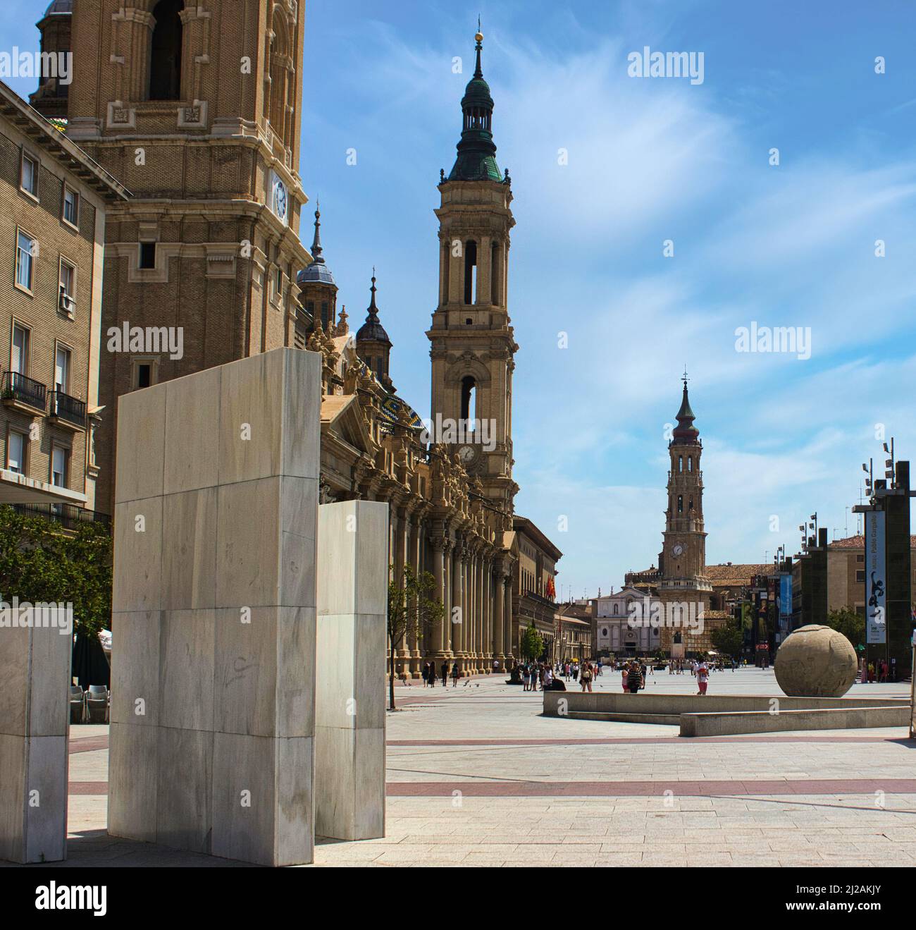 Zaragoza, Spagna, Piazza Pilar a Zaragoza, Aragona, Spagna Foto Stock