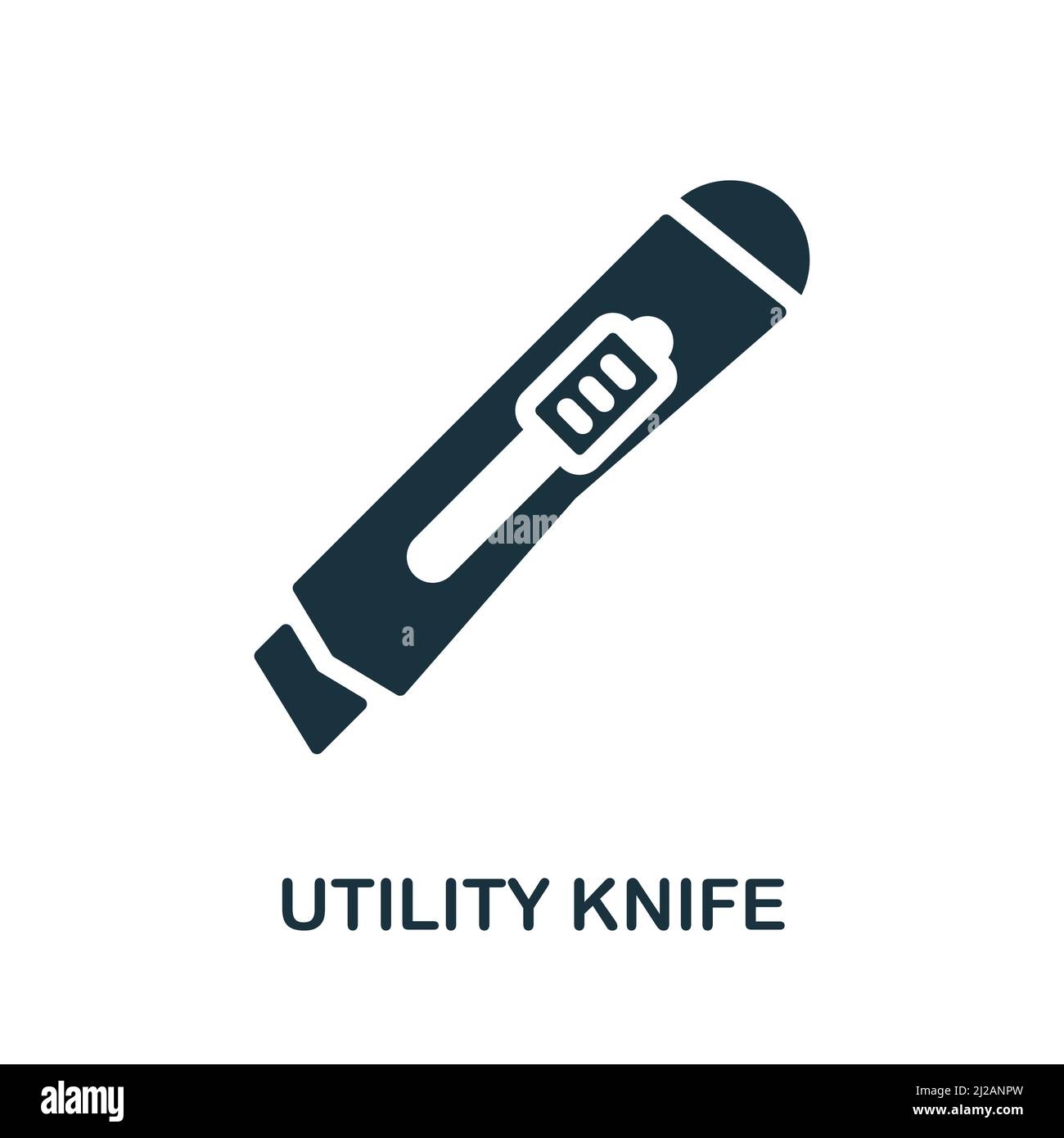 Icona della lama di servizio. Elemento semplice dalla collezione di costruzioni. Icona Creative Utility Knife per web design, modelli, infografie e altro ancora Illustrazione Vettoriale