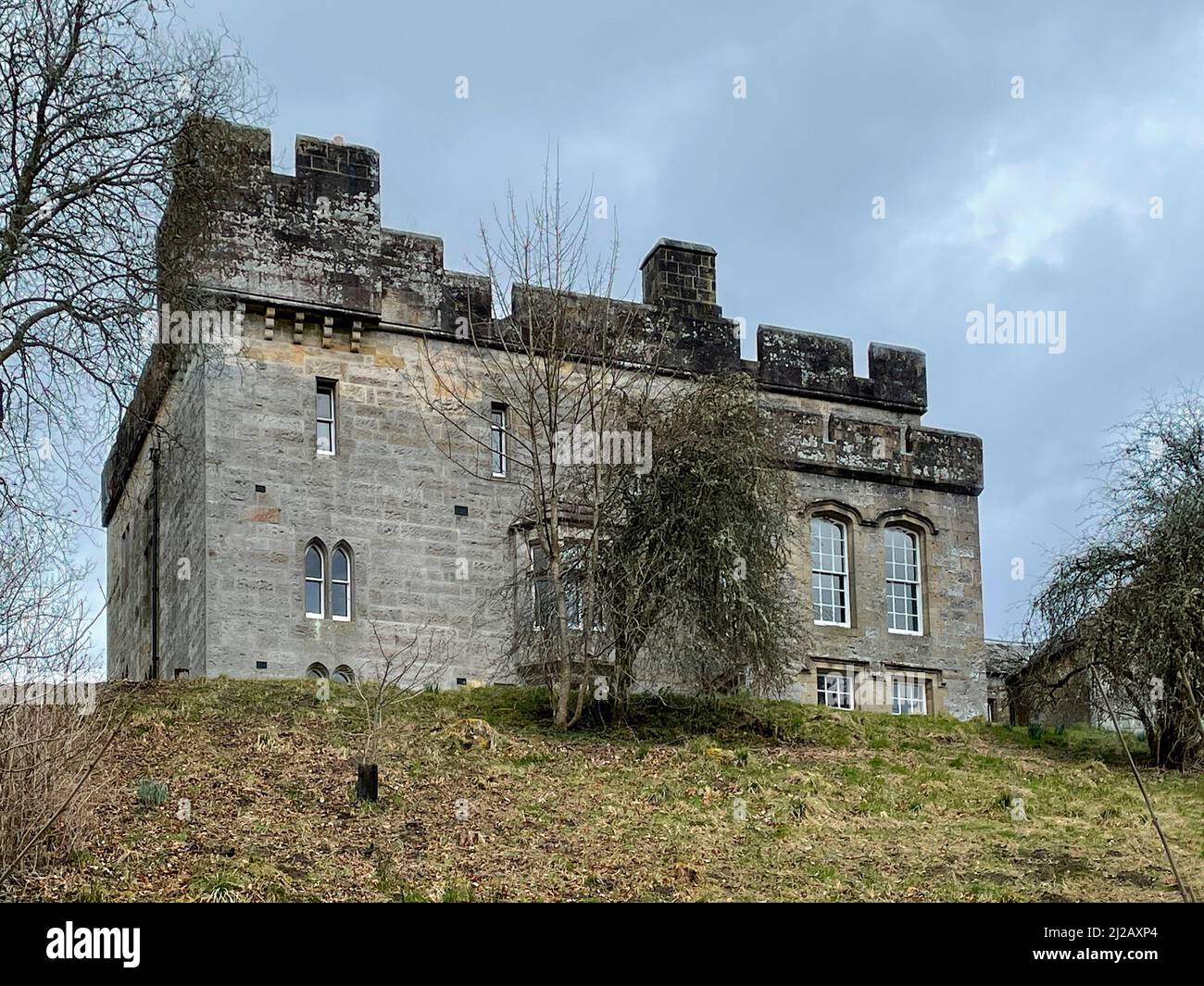 Kielder Castle si trova nel Kielder Water and Forest Park, nel Northumberland, nell'Inghilterra nord-orientale, ed è un rifugio di caccia del 18th secolo costruito dal Duca di Northu Foto Stock