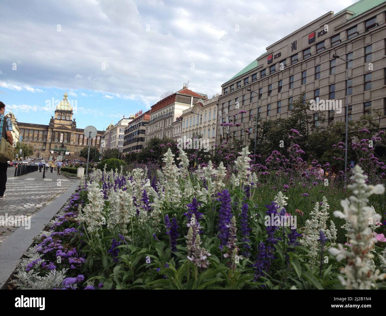 Piazza San Venceslao e Museo Nazionale di Praga Foto Stock