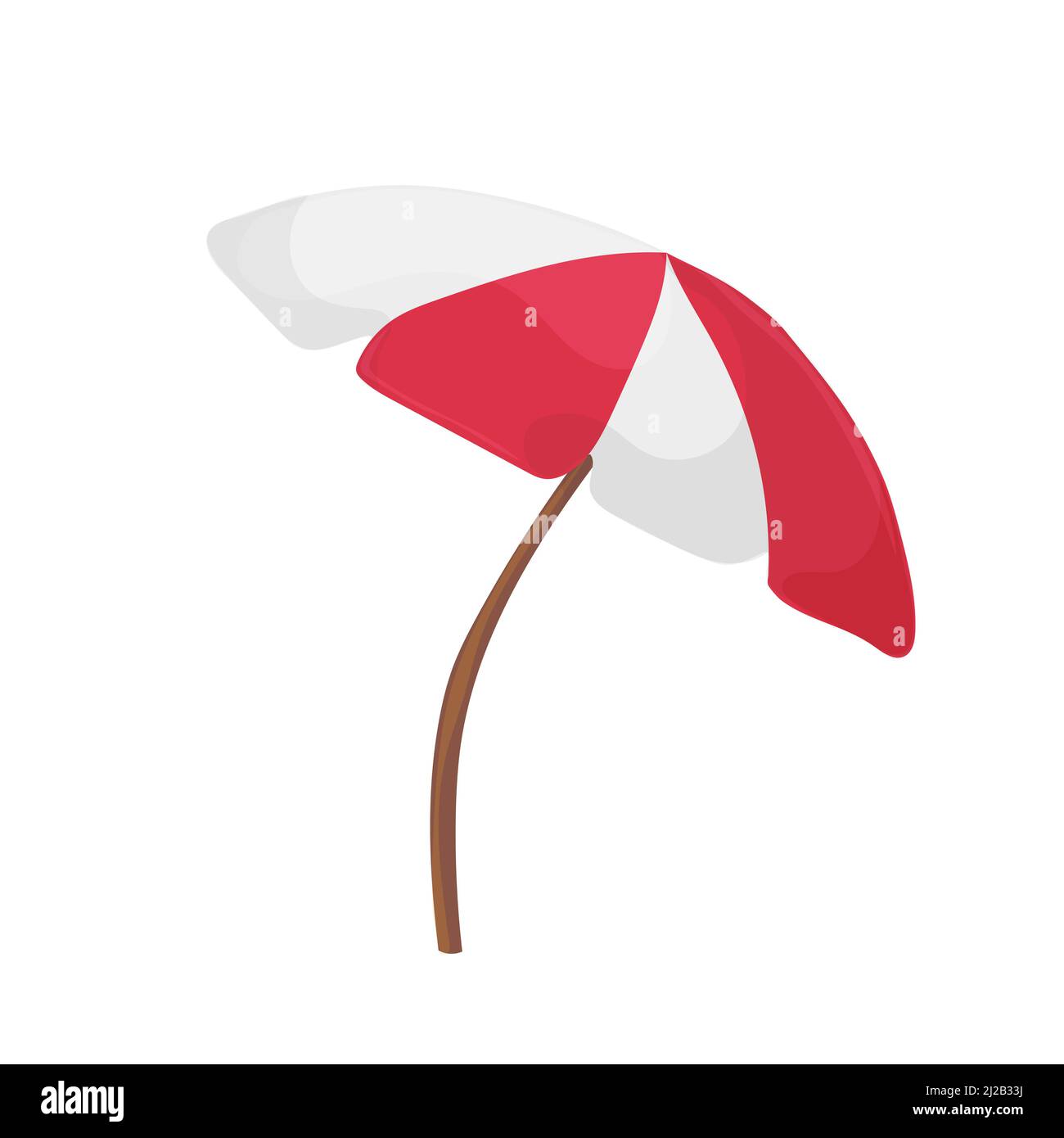 Illustrazione vettoriale - ombrellone rosso e bianco. Il simbolo di una  vacanza al mare su sfondo bianco Immagine e Vettoriale - Alamy