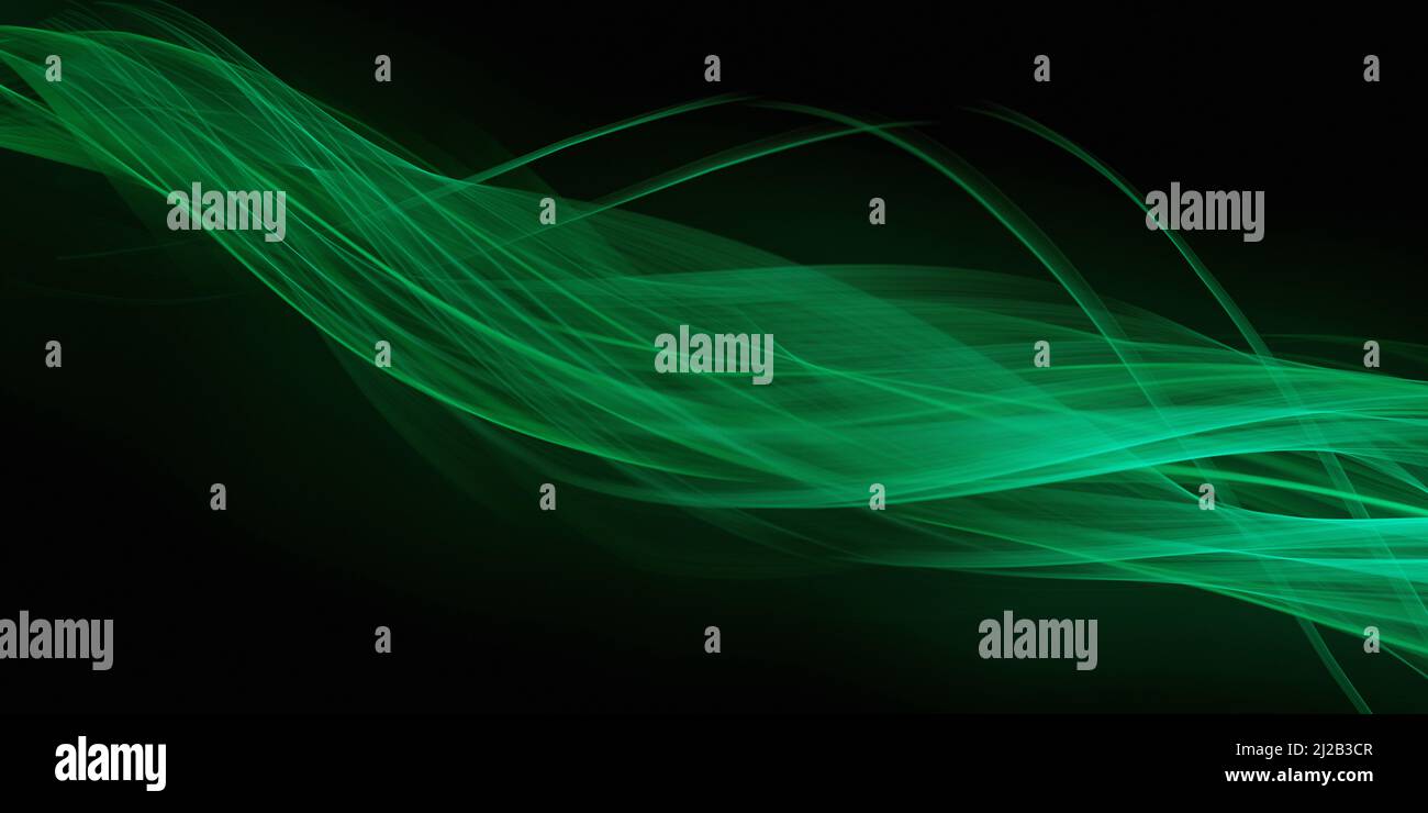 Tecnologia linee twirls brillanti Soft Verde scuro colori Trend astratto sfondo Foto Stock