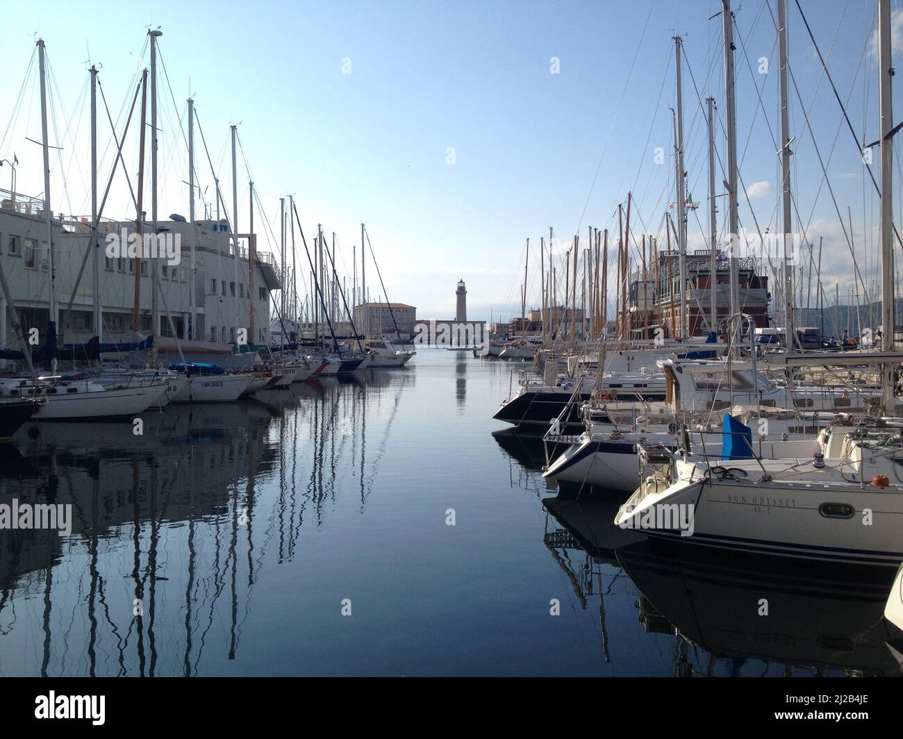 Porto di Trieste in Italia durante l'estate Foto Stock