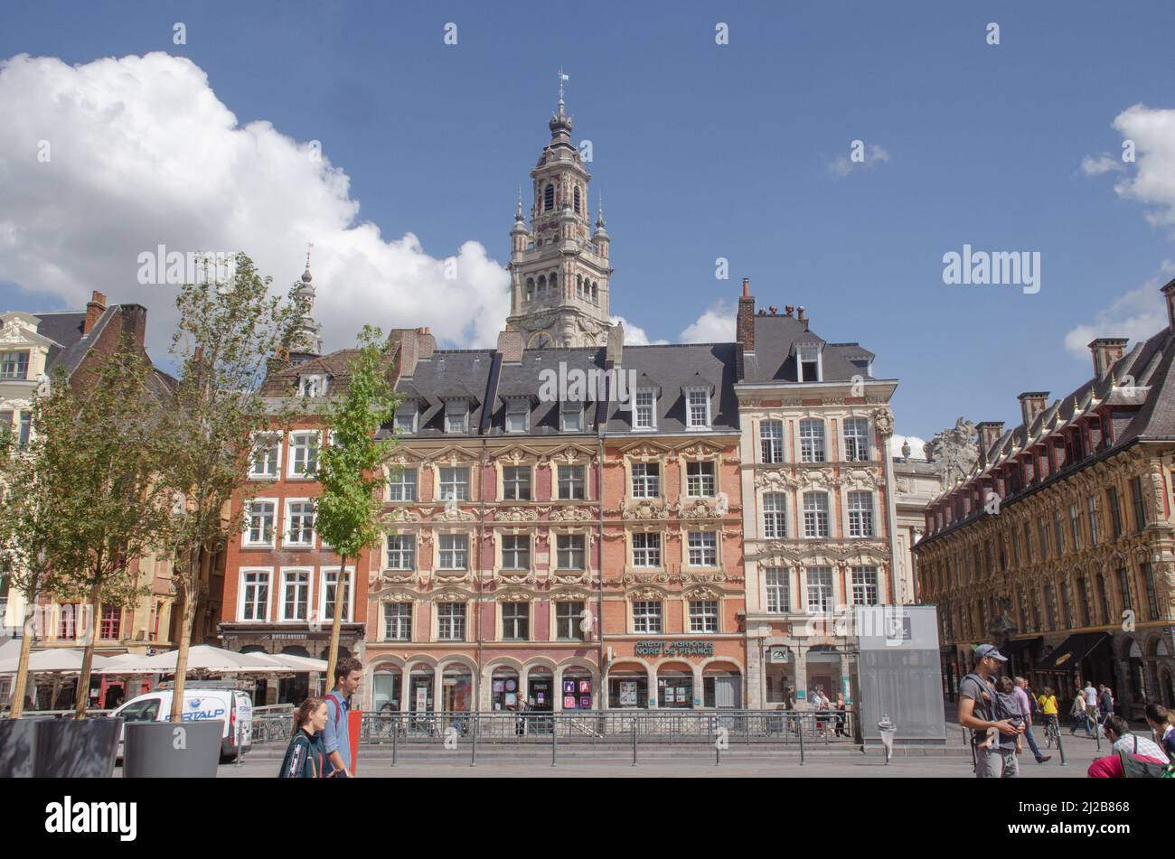 Lille Agosto 2018: Il centro storico di Lille Foto Stock