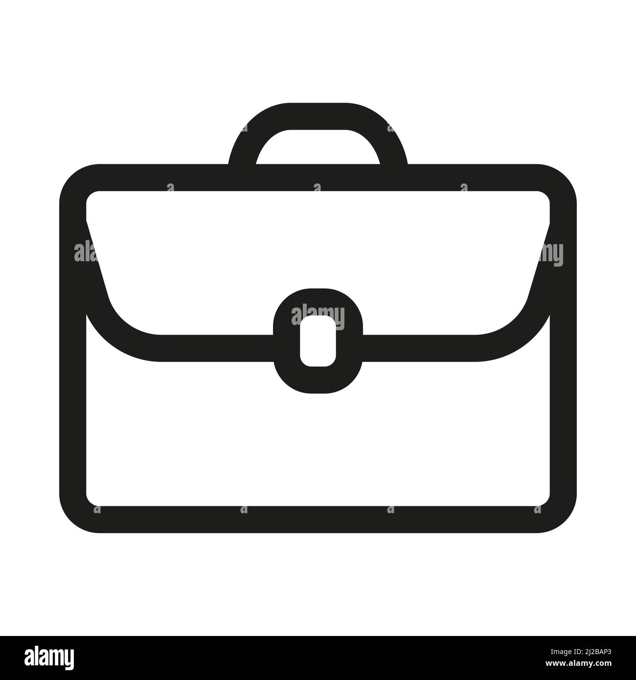 Icona della valigetta business in stile contorno su sfondo bianco Illustrazione Vettoriale