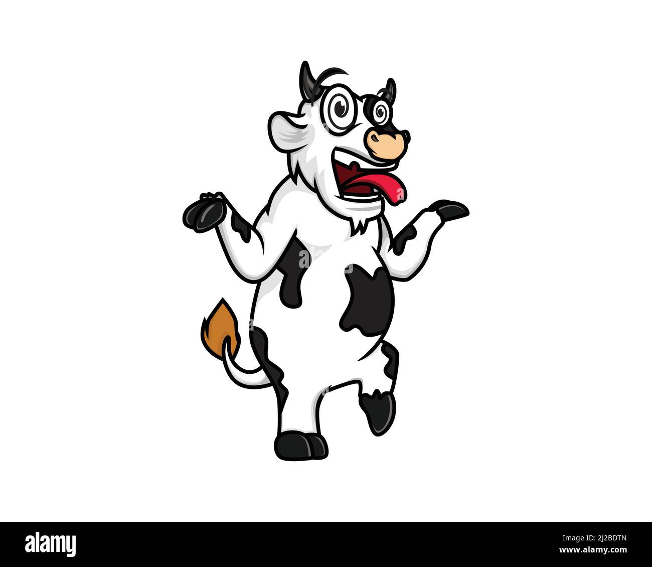 Mascot di mucca con illustrazione di Gesture pazzo Illustrazione Vettoriale