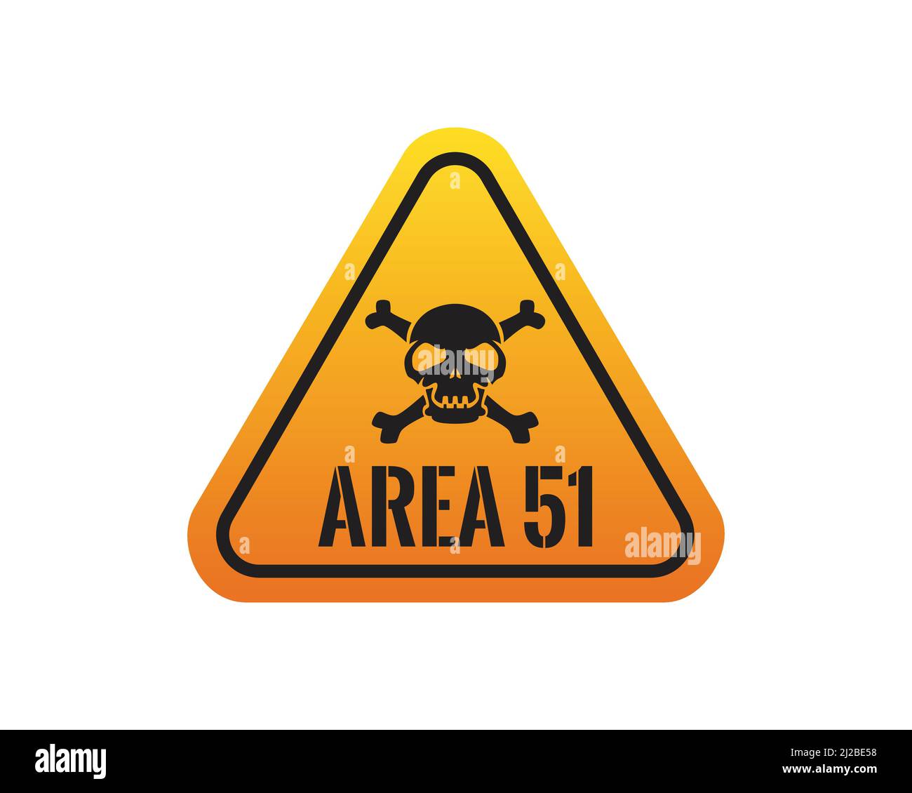 Area 51 pericolo combinato con il cartello con il simbolo del cranio Illustrazione Vettoriale