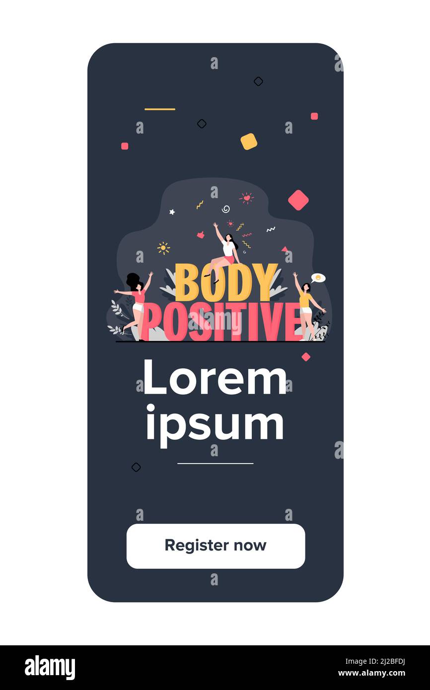 Happy Plus dimensione donne godendo di vita isolato flat vettore illustrazione. Cartoon personaggi femminili di diverso tipo di figura e uno stile di vita sano attivo Illustrazione Vettoriale