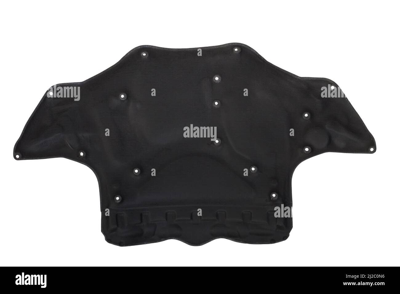 Scudo termico in feltro per proteggere il cofano del veicolo dal calore del motore e dall'isolamento acustico. Catalogo ricambi auto. Foto Stock