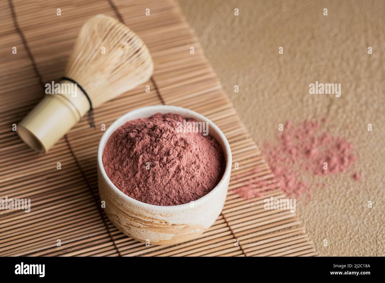 Tè in polvere di colore organico Matcha Foto Stock