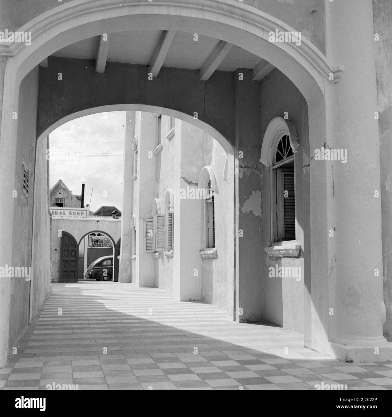 La sinagoga Mikve Israel-Emanuel a Willemstad ca. Ottobre 1955 Foto Stock