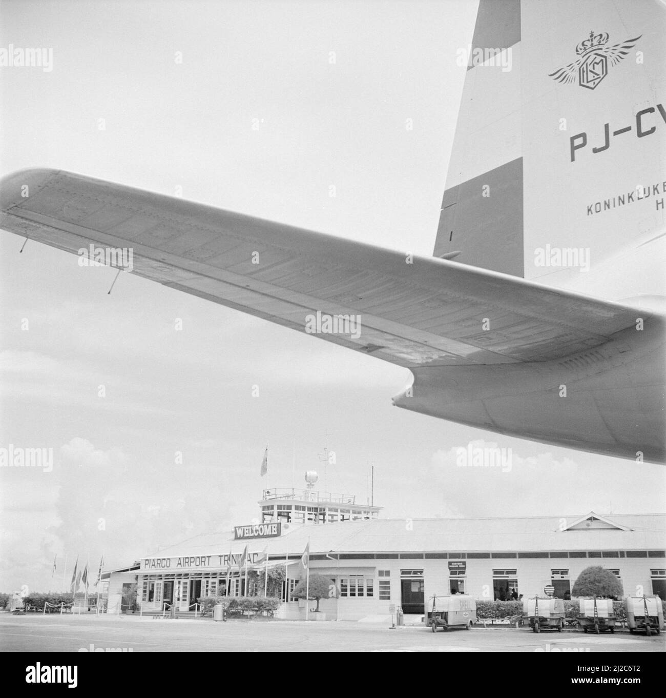Porto di Spagna Piarco Aeroporto di Trinidad ca. Ottobre 1, 1955 Foto Stock
