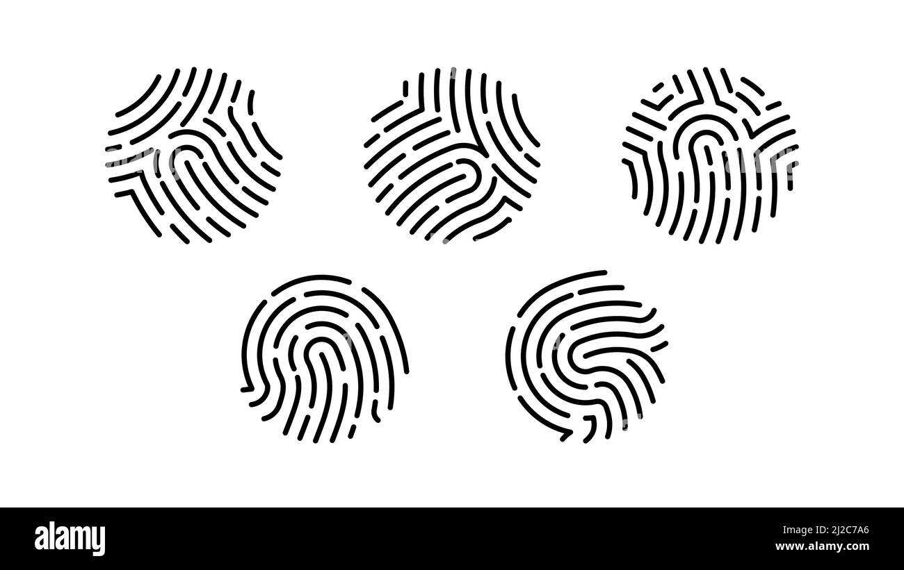 Set di tre impronte rotonde di una mano. Tacche bianche e nere. Stampe in bundle per la progettazione di interfacce utente, banner, interfacce, pubblicità. vecto moderno Illustrazione Vettoriale