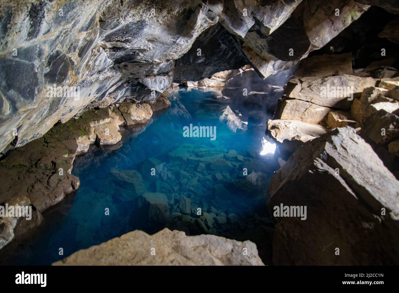 Grjótagjá grotta in Islanda Foto Stock