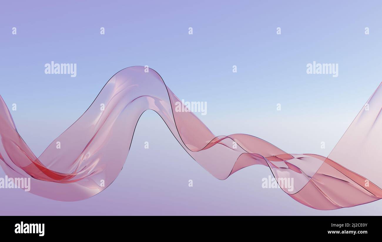 Nastro di tessuto ventoso come carta da parati astratta. 3d rendering. Foto Stock