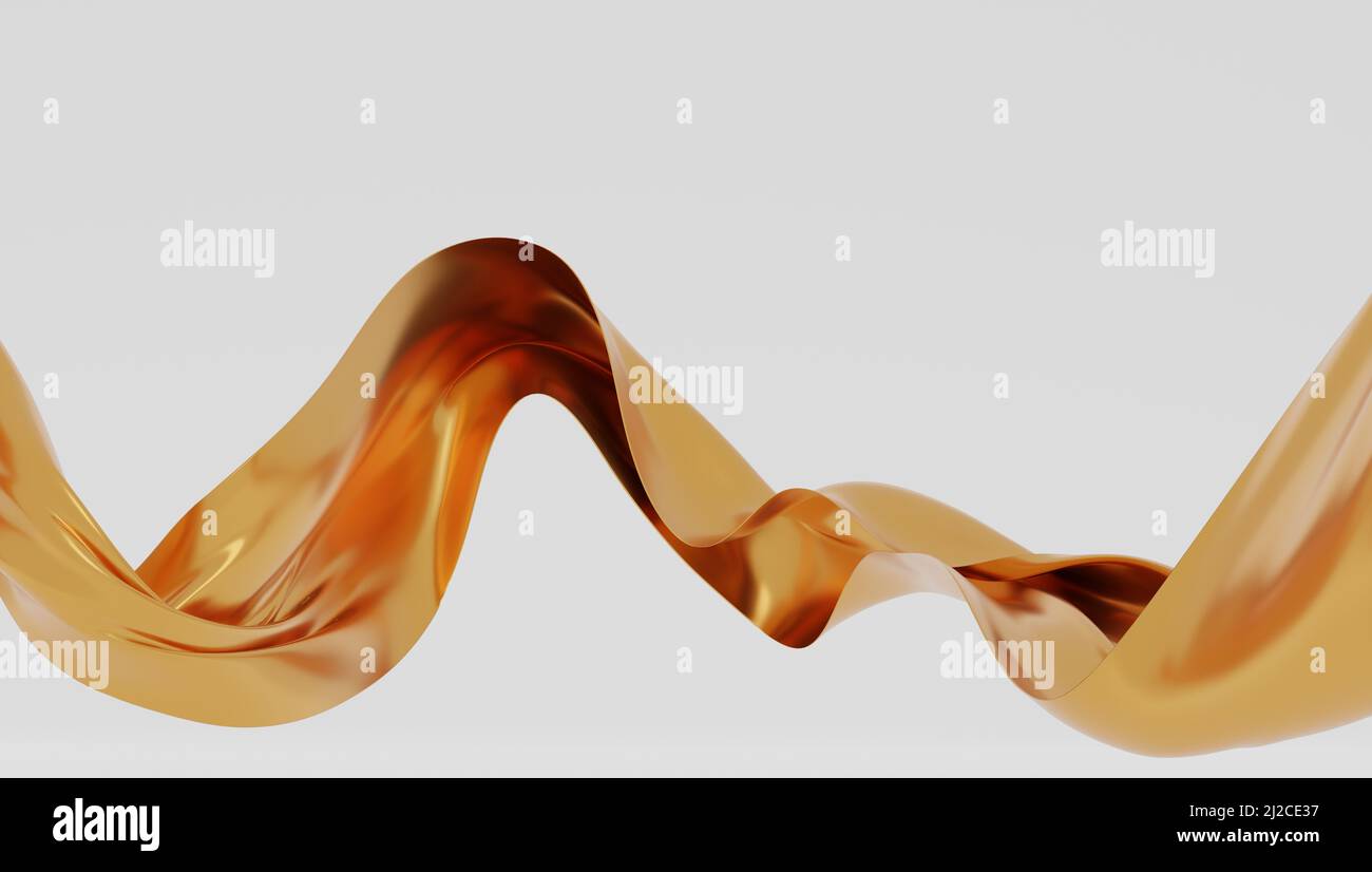 Nastro di tessuto ventoso come carta da parati astratta. 3d rendering. Foto Stock