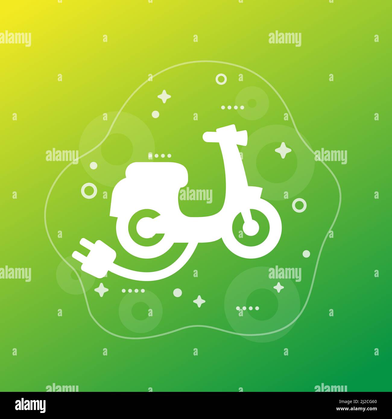 scooter elettrico con spina, icona vettoriale Illustrazione Vettoriale
