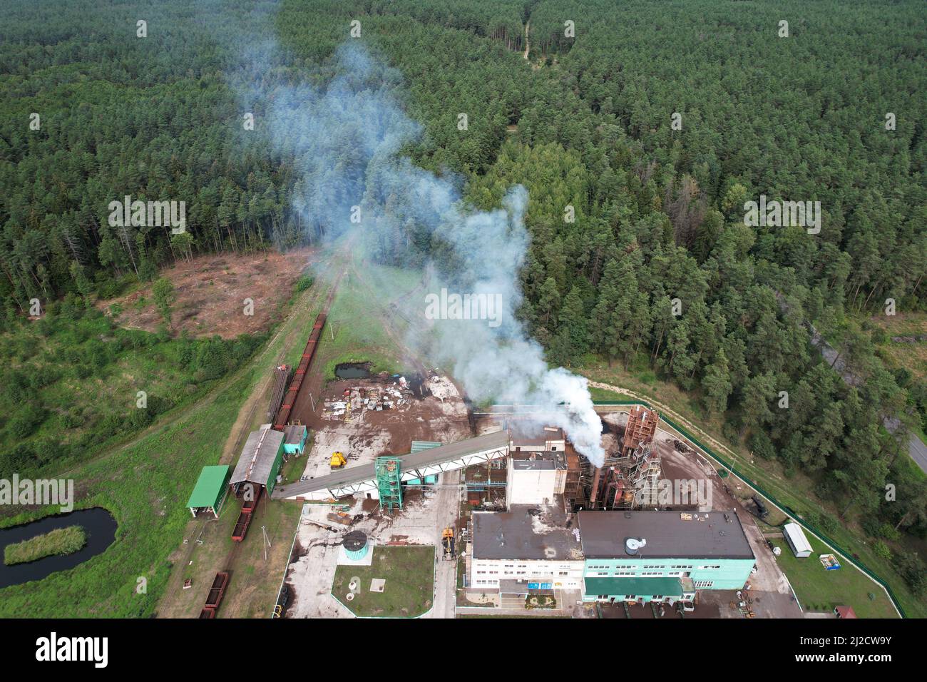 Inquinamento ambiente settore. Produzione di danni ecologici Foto Stock