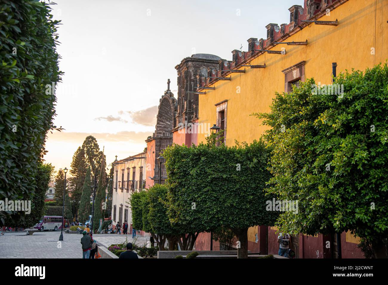 San Miguel de Allende, Guanajuato, Messico in un'ora magica. Foto Stock