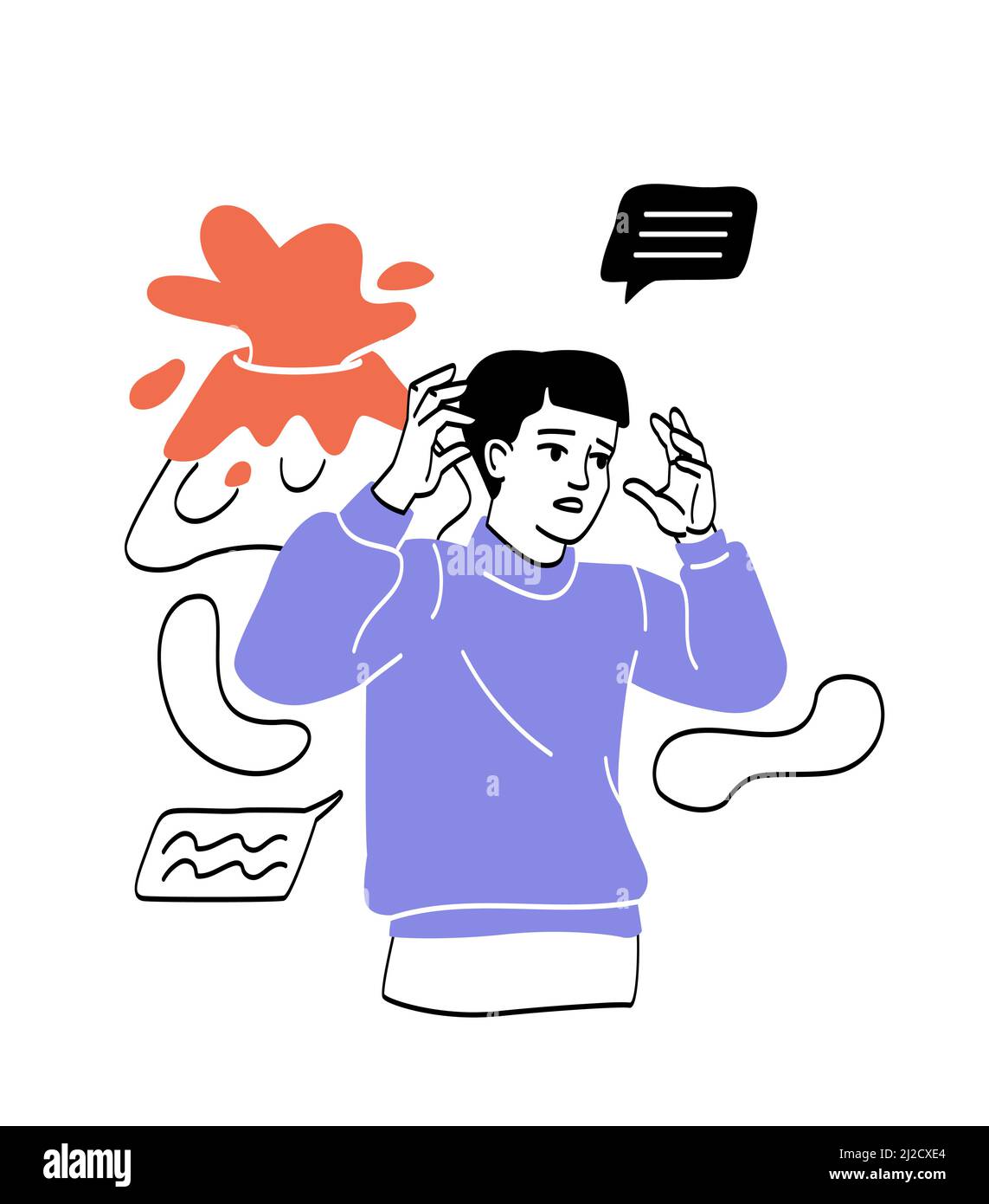 Persona con pensieri e sentimenti diversi Illustrazione Vettoriale