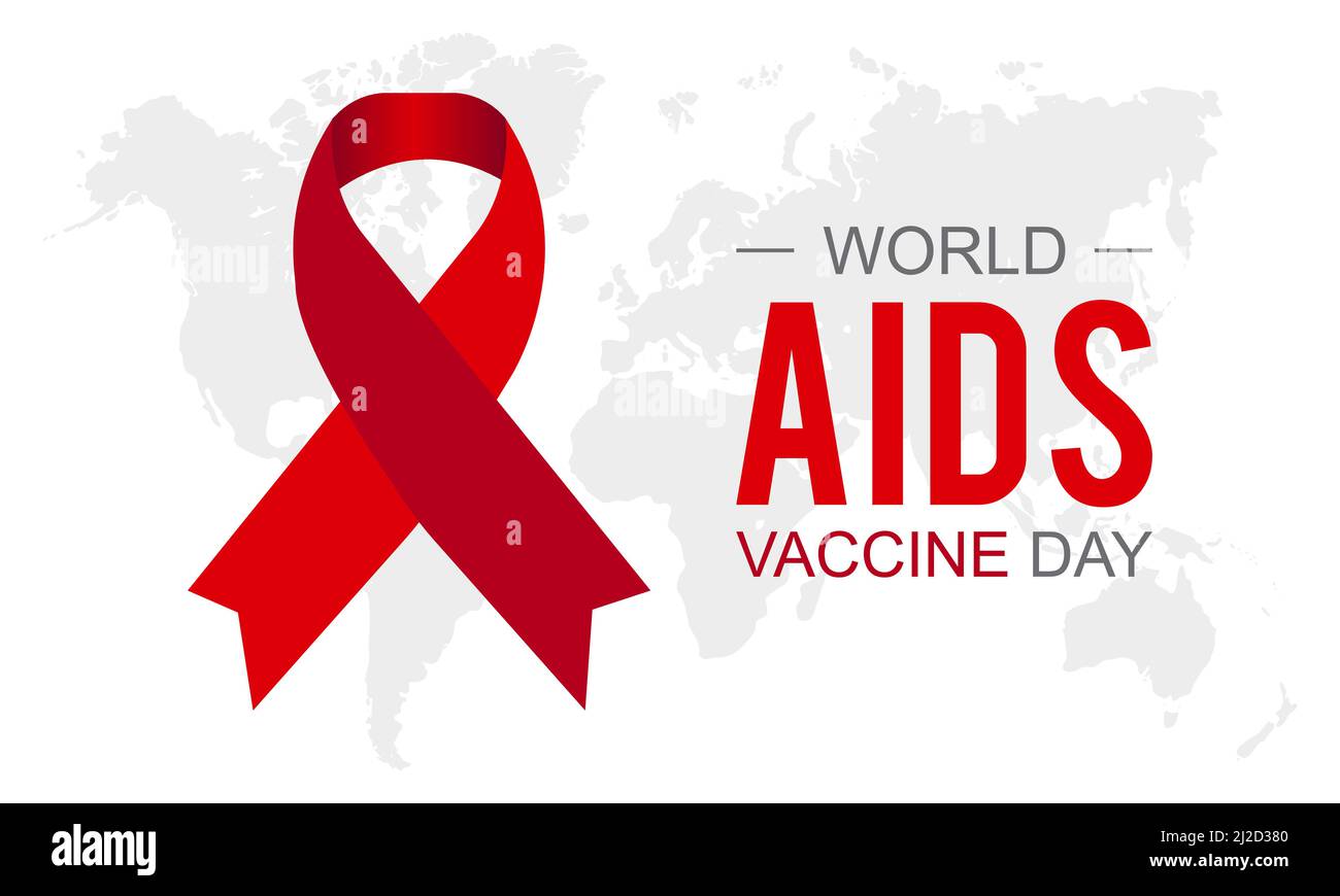 Giornata mondiale del vaccino contro l'AIDS. Concetto annuale di giornata di sensibilizzazione sui vaccini contro l'HIV per banner, poster, cartoncino e disegno di fondo. Illustrazione Vettoriale