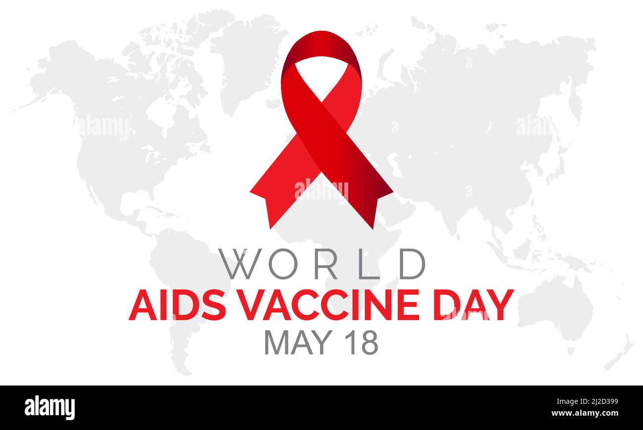 Giornata mondiale del vaccino contro l'AIDS. Concetto annuale di giornata di sensibilizzazione sui vaccini contro l'HIV per banner, poster, cartoncino e disegno di fondo. Illustrazione Vettoriale