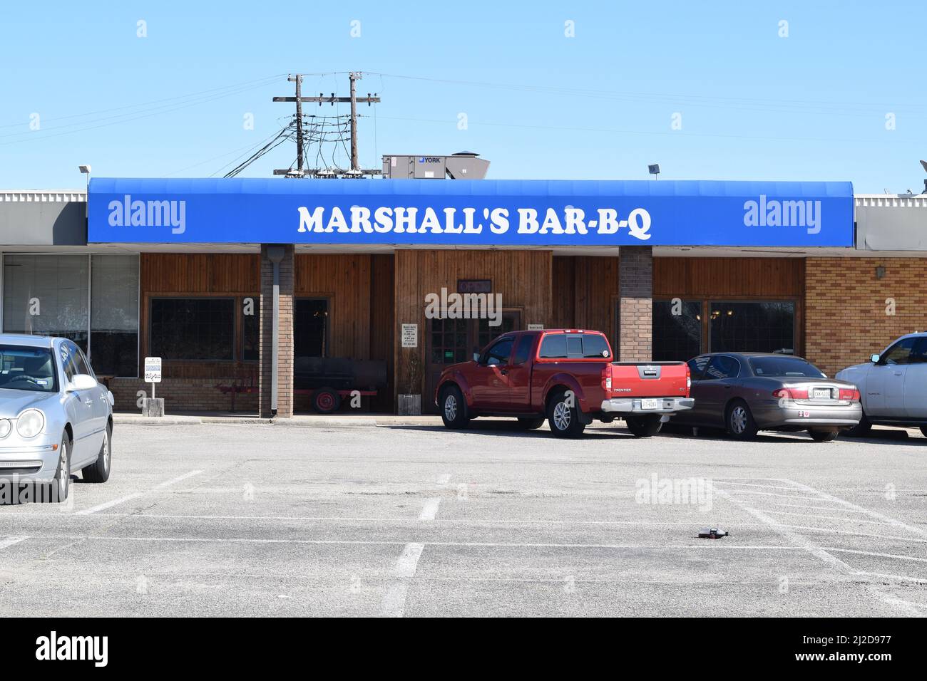 Marshall's Bar-B-Q Restaurant a Farmers Branch, Texas Foto Stock