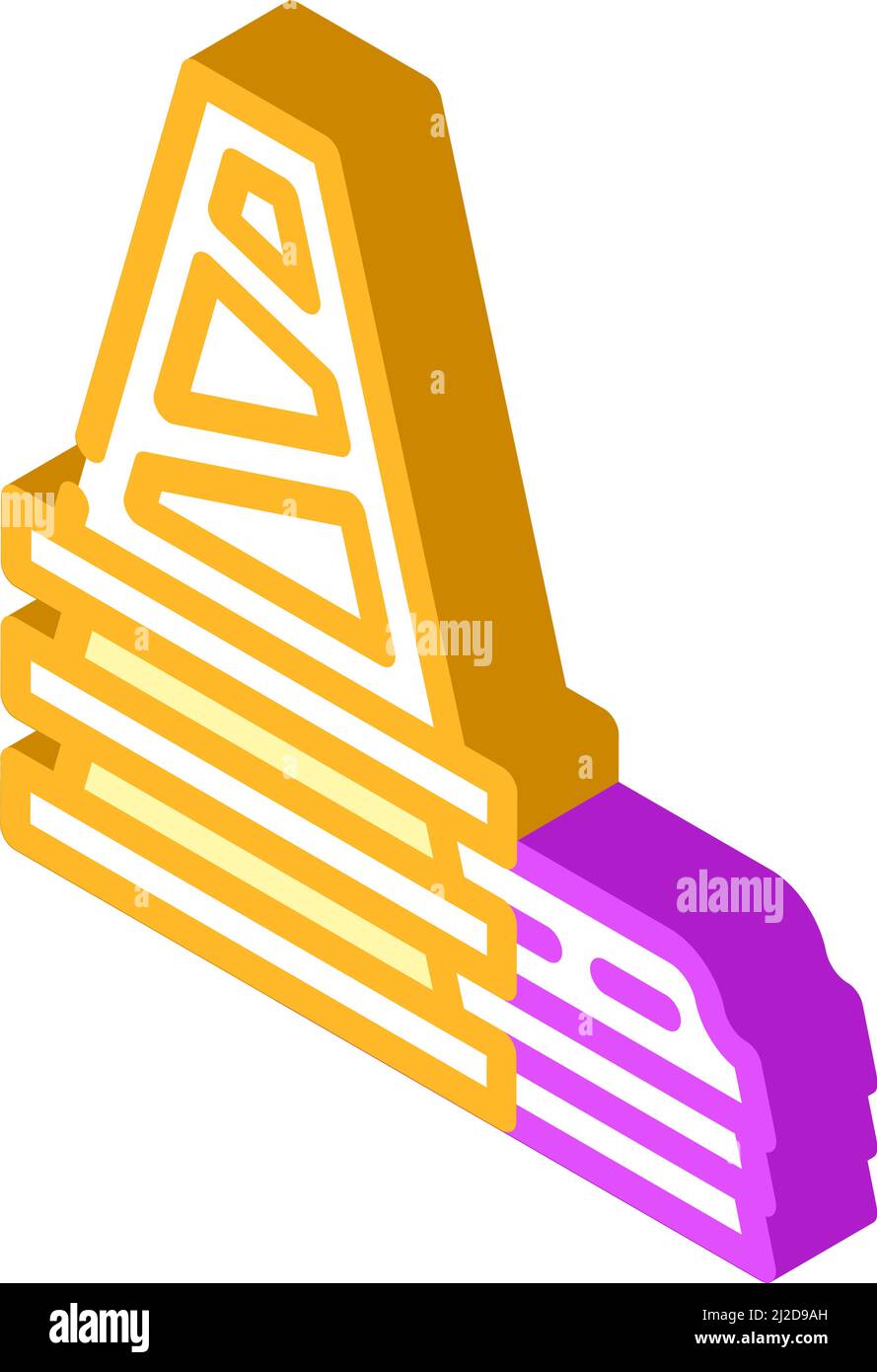 chip per l'addestramento isometrico icona vettore illustrazione Illustrazione Vettoriale