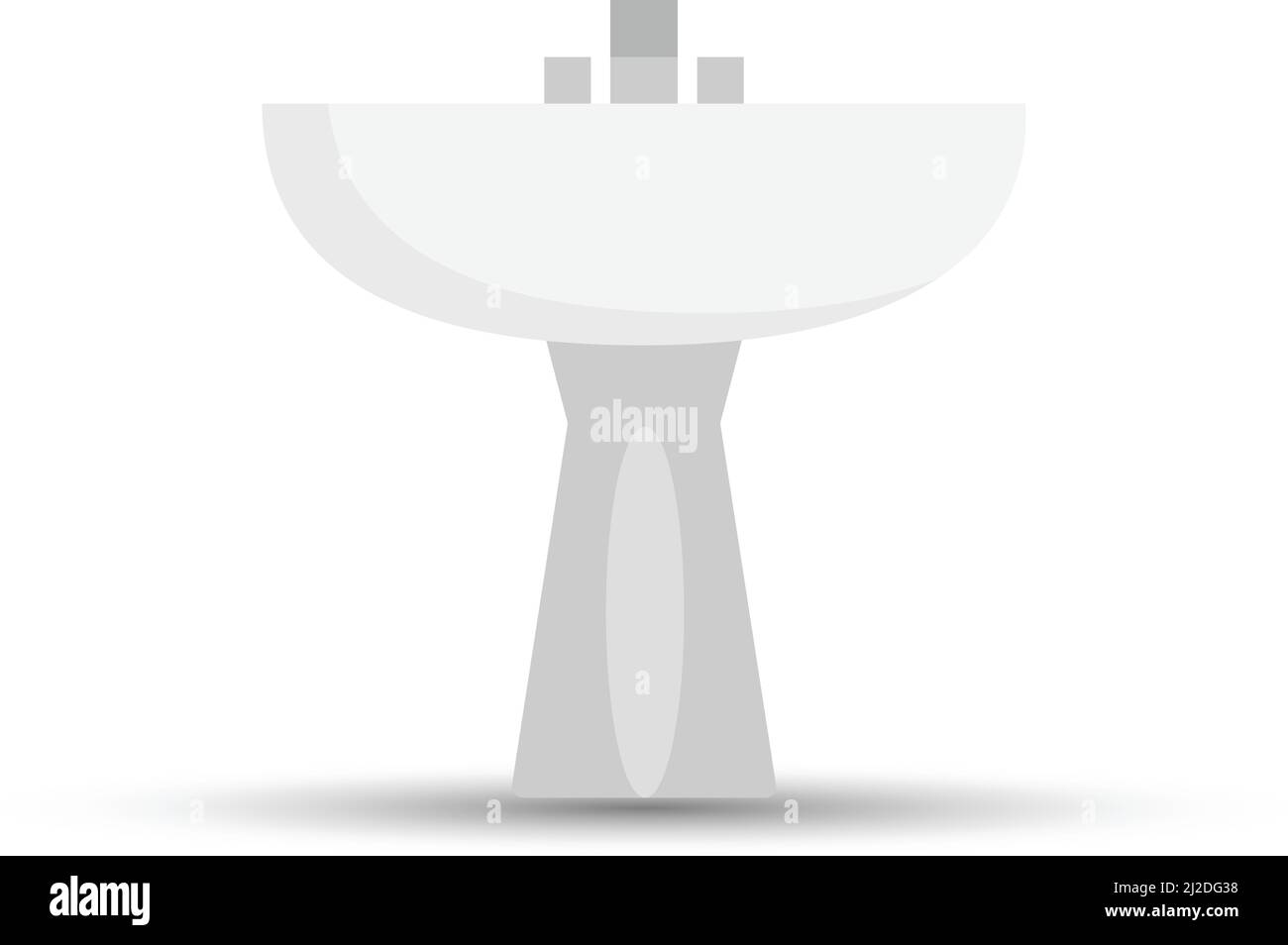 Lavandino in ceramica isolato su sfondo bianco Illustrazione Vettoriale