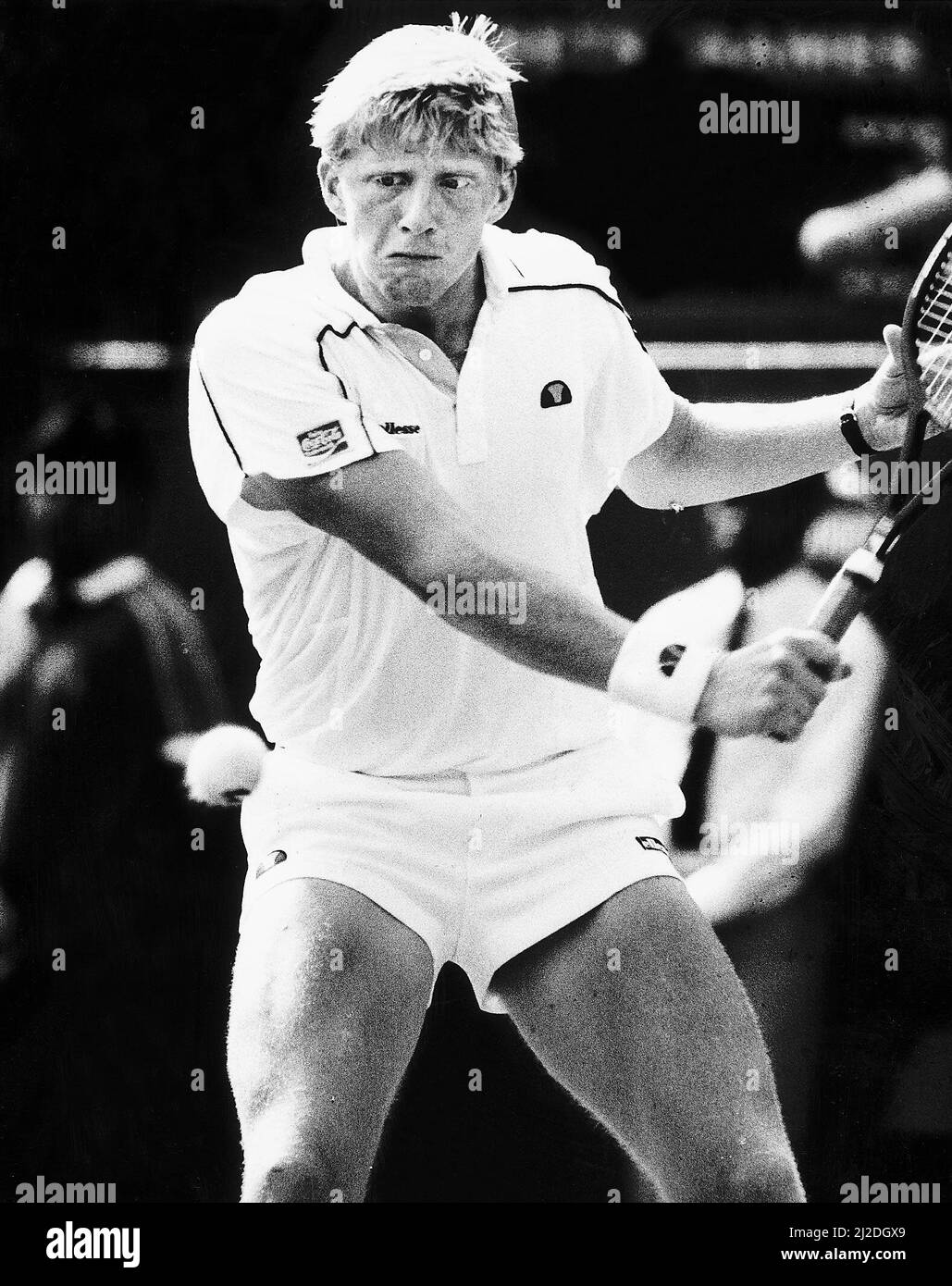 Boris Becker tennis 100th Wimbledon 1986 Foto Stock