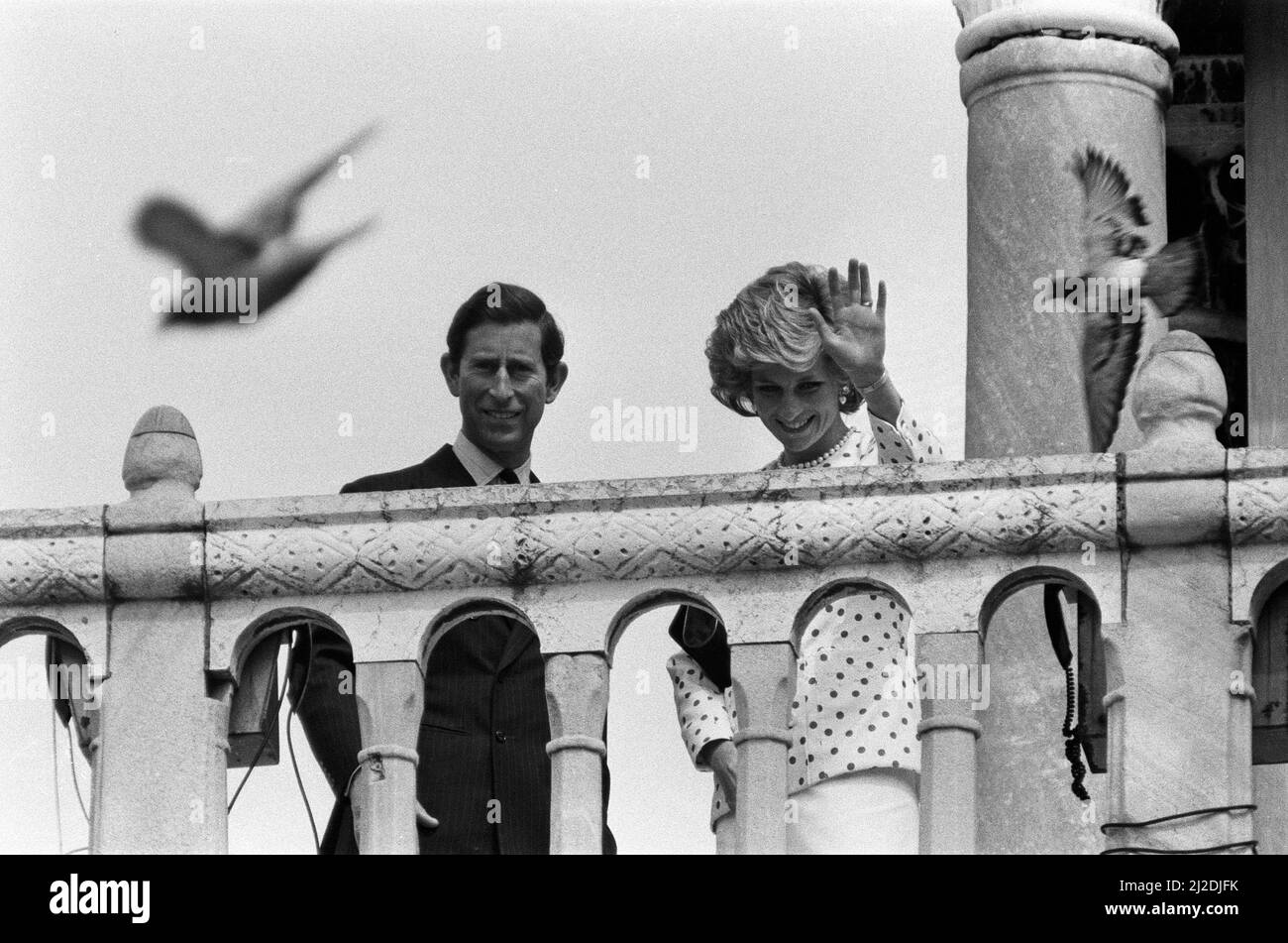 Il Principe Carlo, Principe di Galles e Diana, Principessa di Galles visitano l'Italia. Maggio 1985. Foto Stock