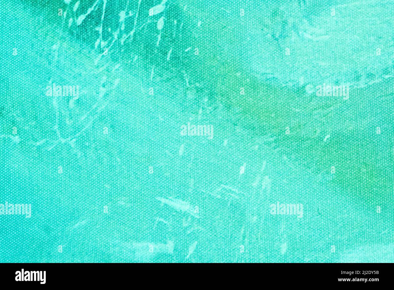 Astratto arte sfondo chiaro ciano e ceruleo colori. Pittura ad acquerello su tela con sfumatura verde tenue. Frammento di disegno su carta. Foto Stock