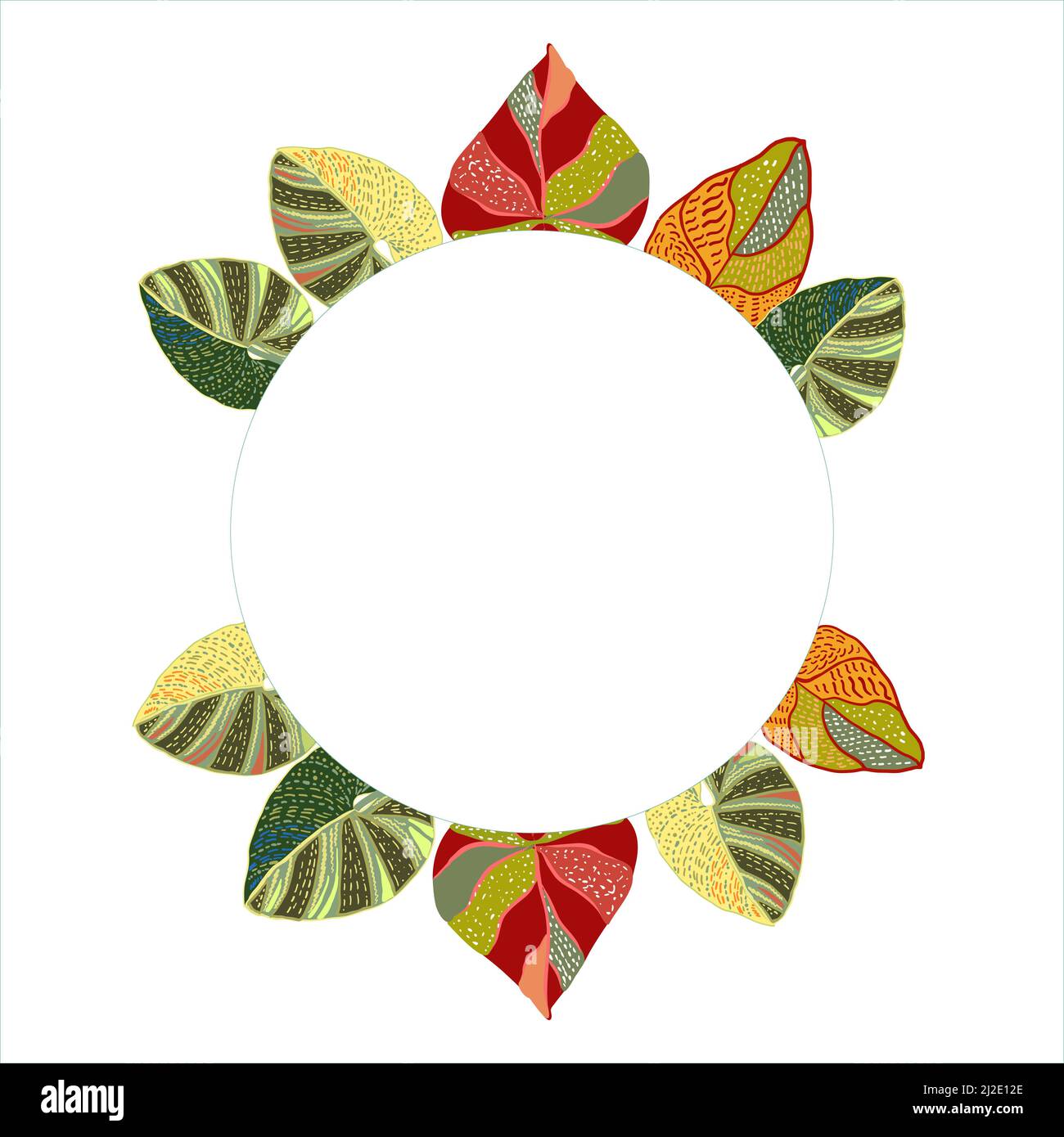 Decorativo giungla tropicale foglie modello cornice, bordo con luogo per il testo, sfondo vettoriale Illustrazione Vettoriale