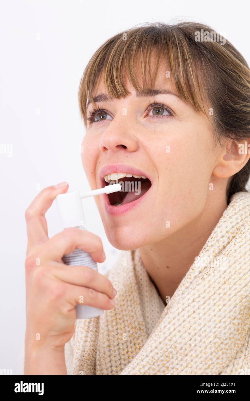 Mal di gola Foto Stock