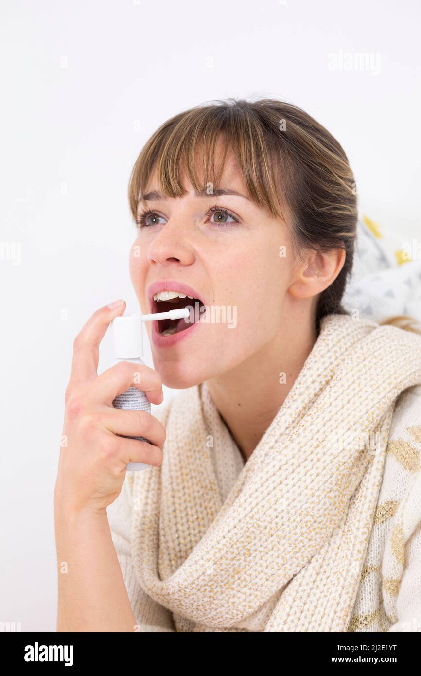 Mal di gola Foto Stock