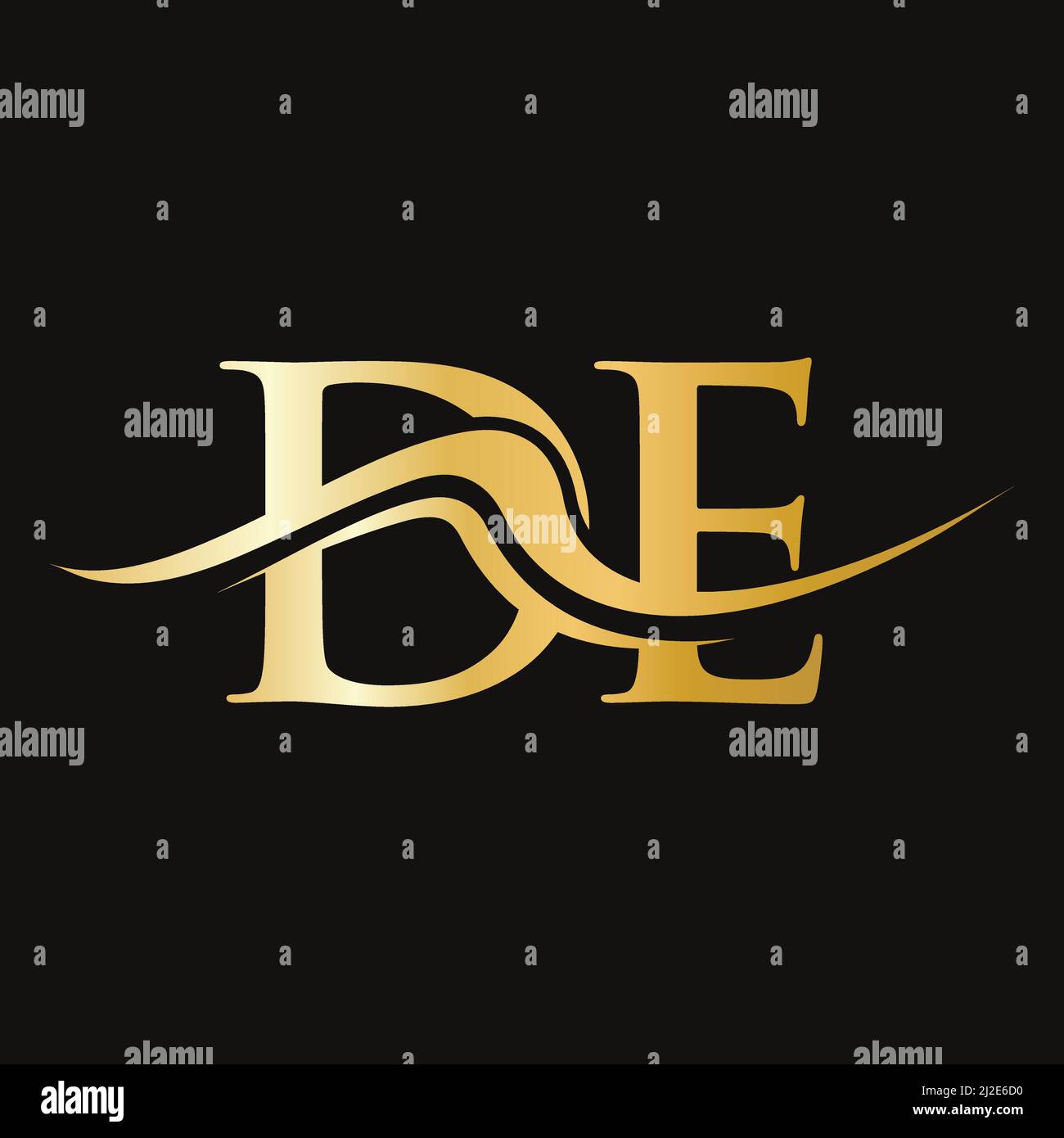 Design con logo Letter DE. Modello iniziale DI LOGOTIPO per il logo aziendale e aziendale Illustrazione Vettoriale
