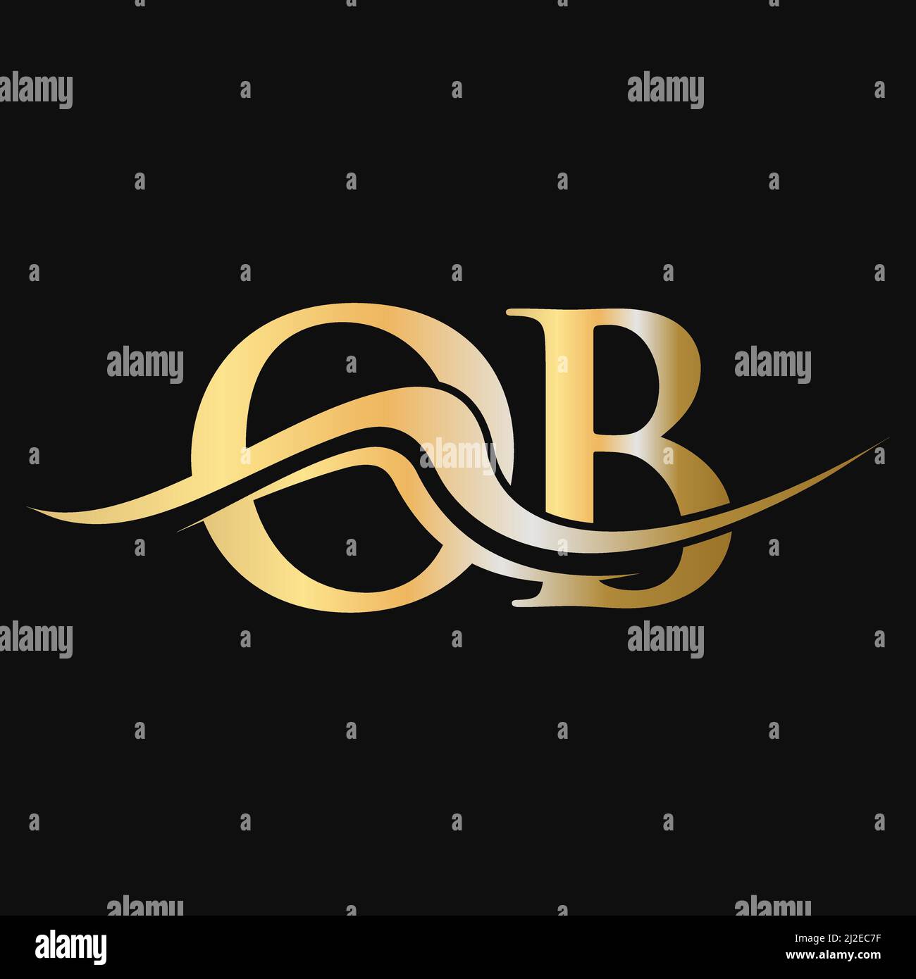 Logo Letter OB. Modello iniziale del logo OST per il logo aziendale e aziendale Illustrazione Vettoriale