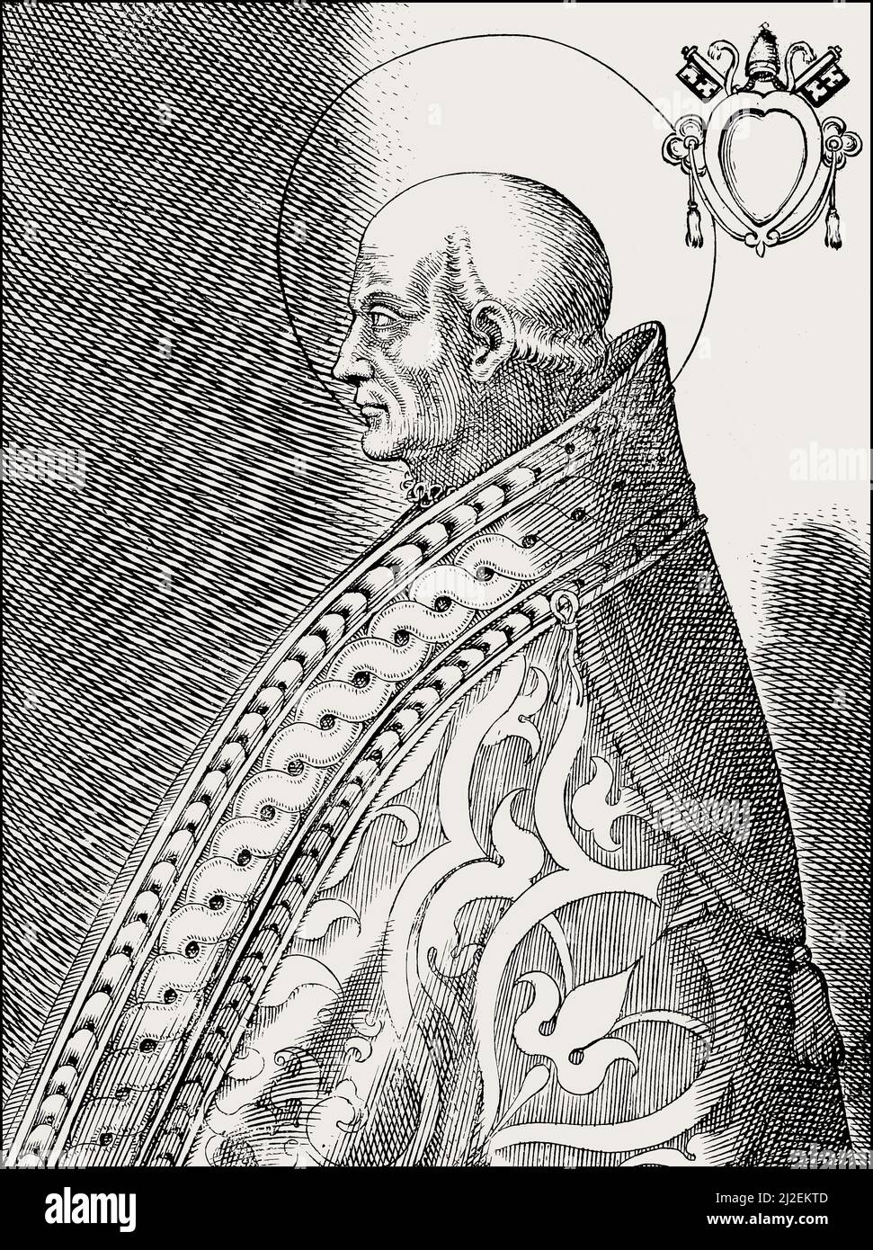 Papa Adeodato i, 570 – 618, vescovo di Roma dal 19 ottobre 615 al 618 Foto Stock